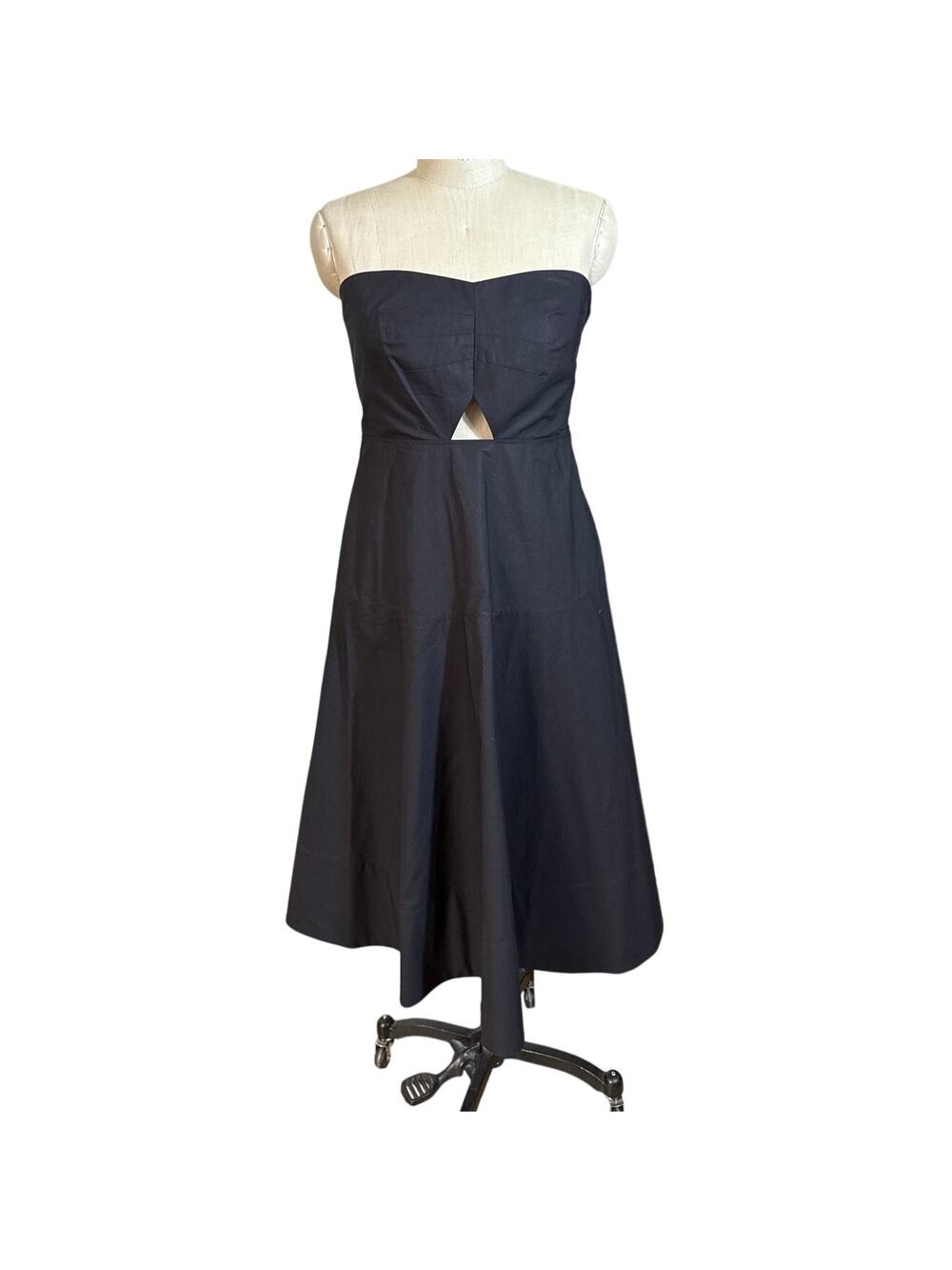 Erin Fetherston for Anthropologie Bette Strapless Midi Dress in Black Size 12
